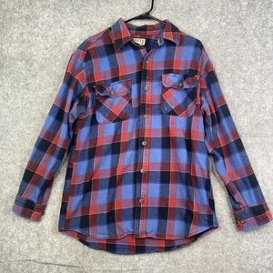 Duluth Trading Shirt Mens Medium Plaid Flannel Heavyweight Outdoors Work
